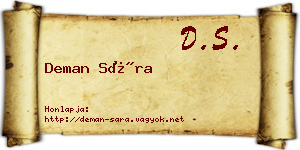 Deman Sára névjegykártya